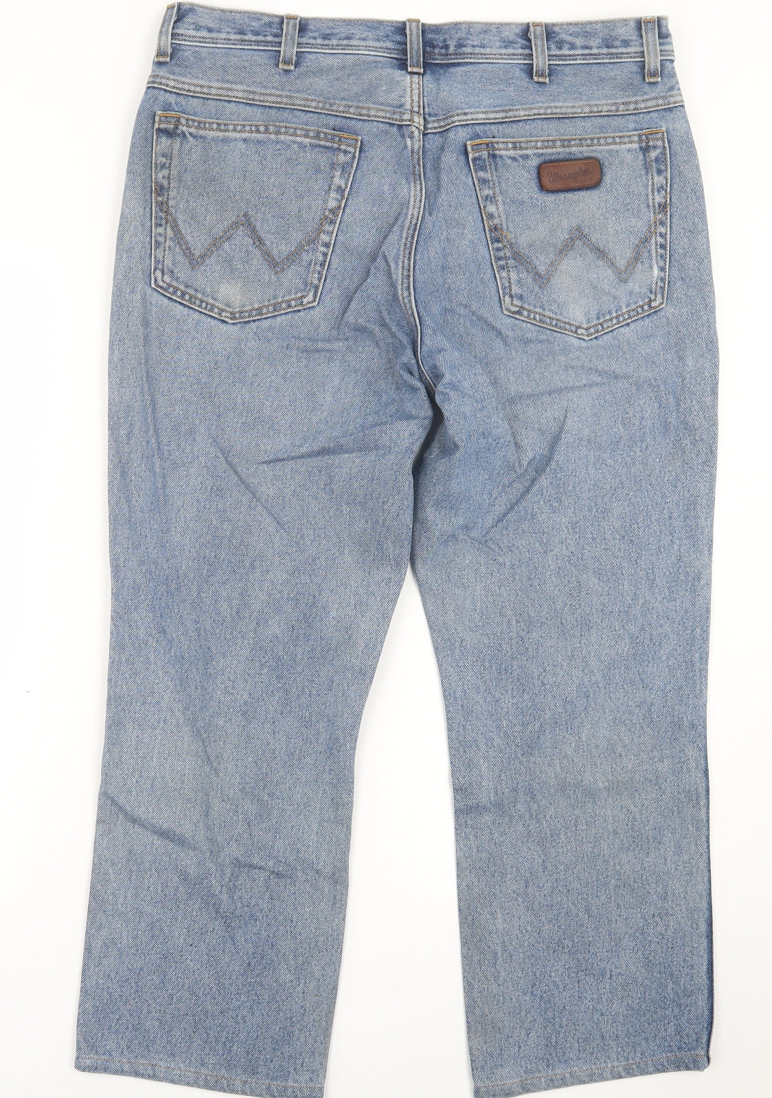 Wranglers Mens Blue  Cotton Straight Jeans Size 36 in L30 in Regular Button