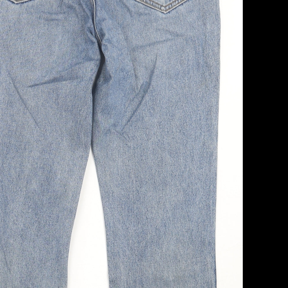Wranglers Mens Blue  Cotton Straight Jeans Size 36 in L30 in Regular Button