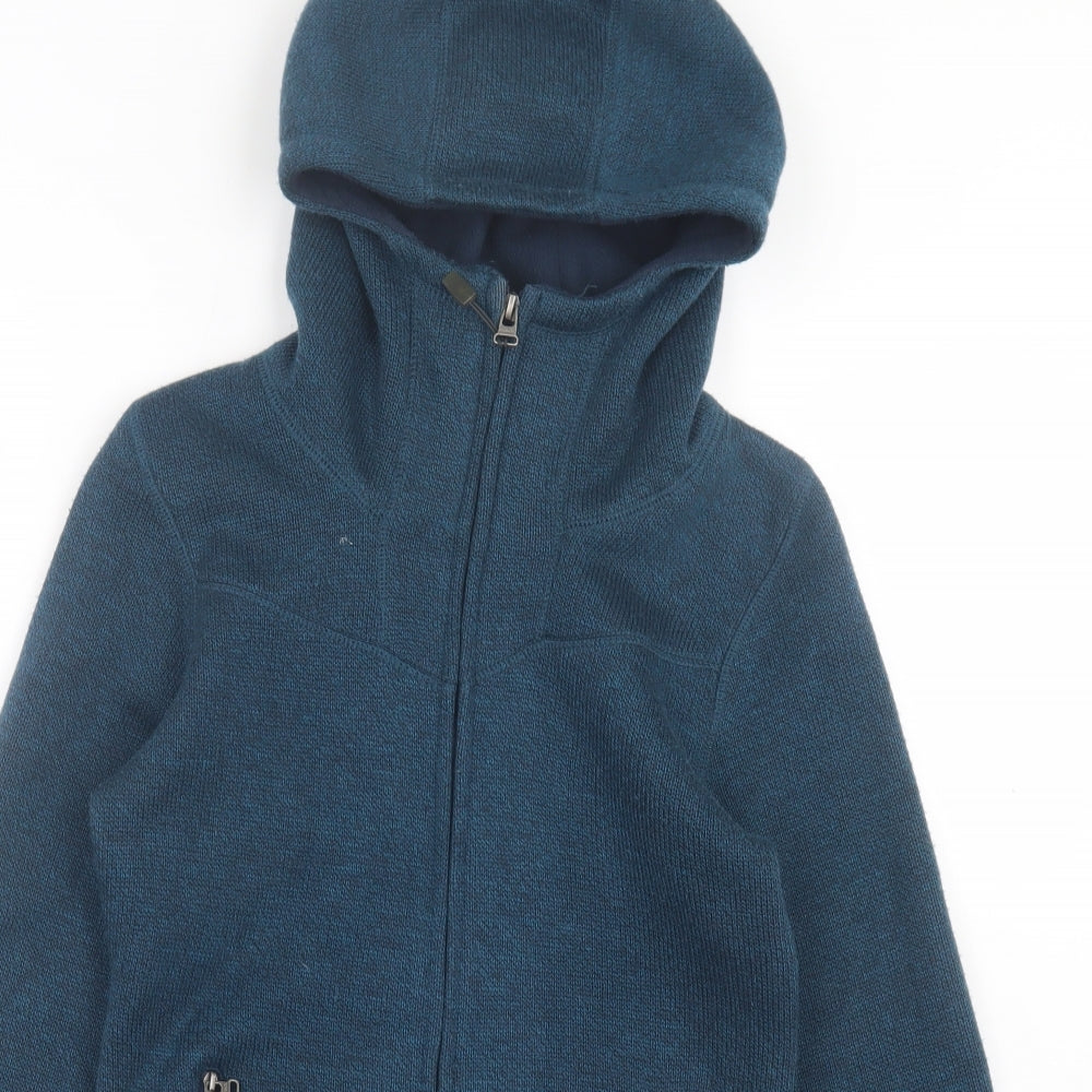 Bench Mens Blue  Acrylic Full Zip Hoodie Size S
