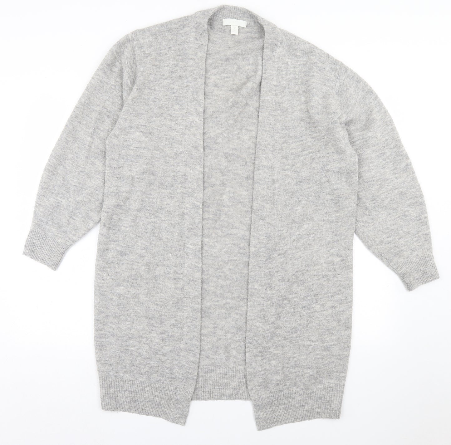 H&M Womens Grey V-Neck  Acrylic Cardigan Jumper Size S