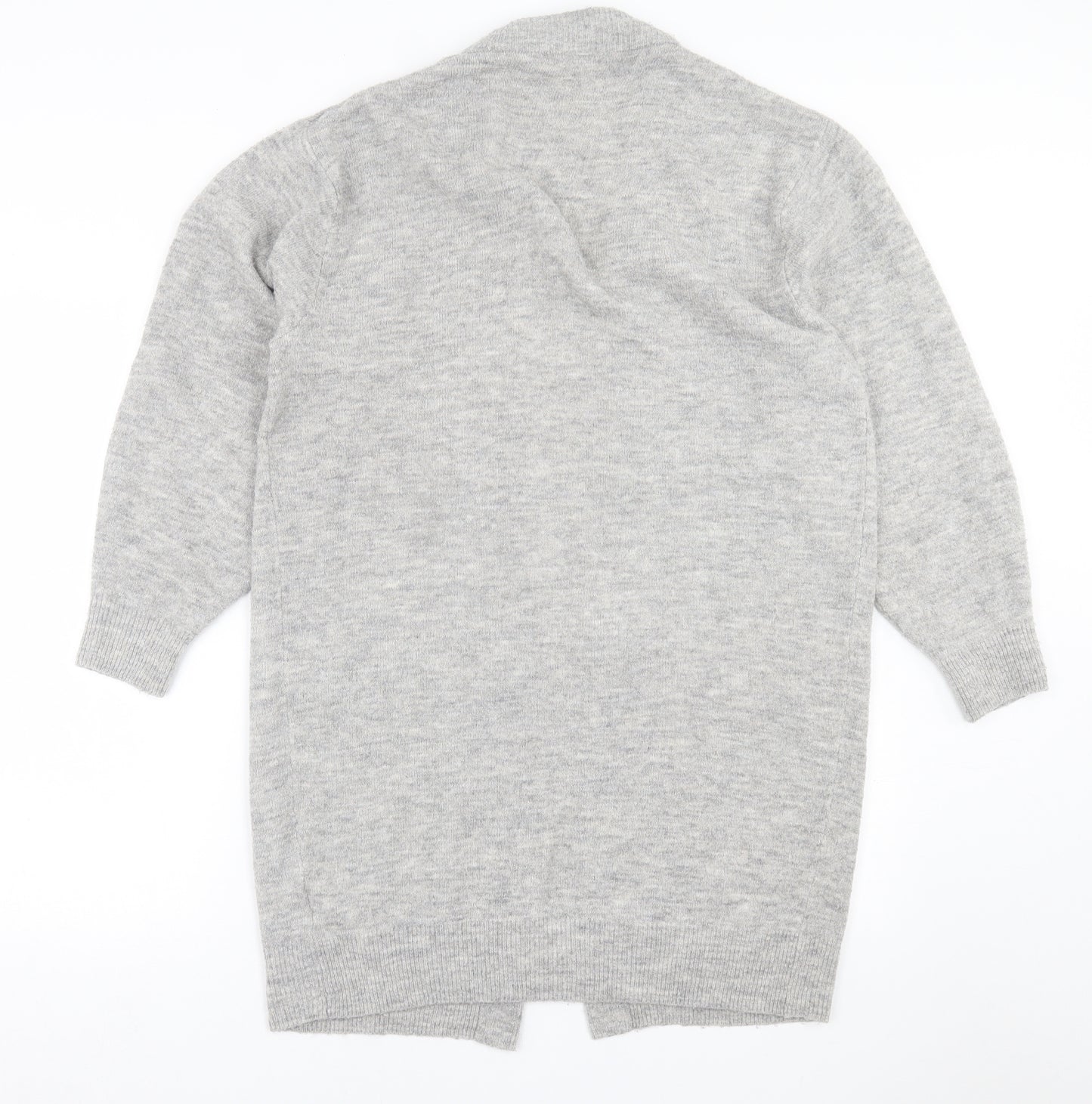 H&M Womens Grey V-Neck  Acrylic Cardigan Jumper Size S