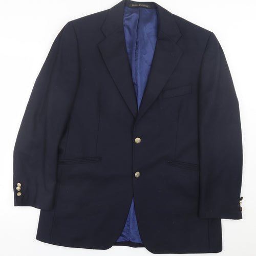 Marks and Spencer Mens Blue  Wool Jacket Suit Jacket Size 42
