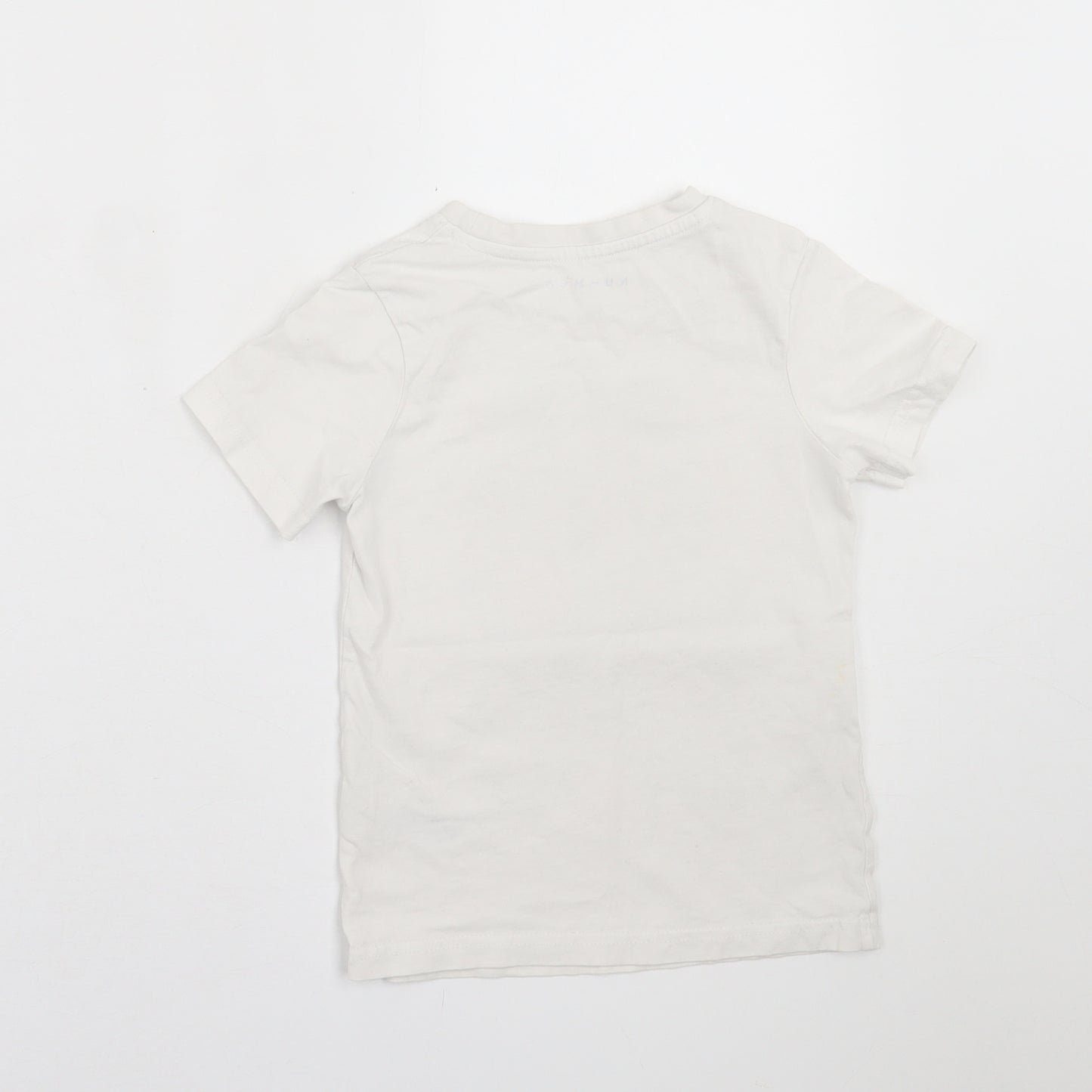 Nutmeg Boys White  Cotton Basic T-Shirt Size 4-5 Years Crew Neck Pullover