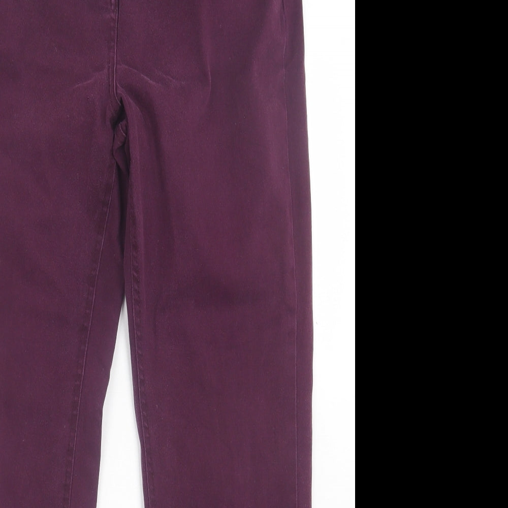 Bm Collection Womens Purple  Cotton Straight Jeans Size 14 L28 in Regular Button