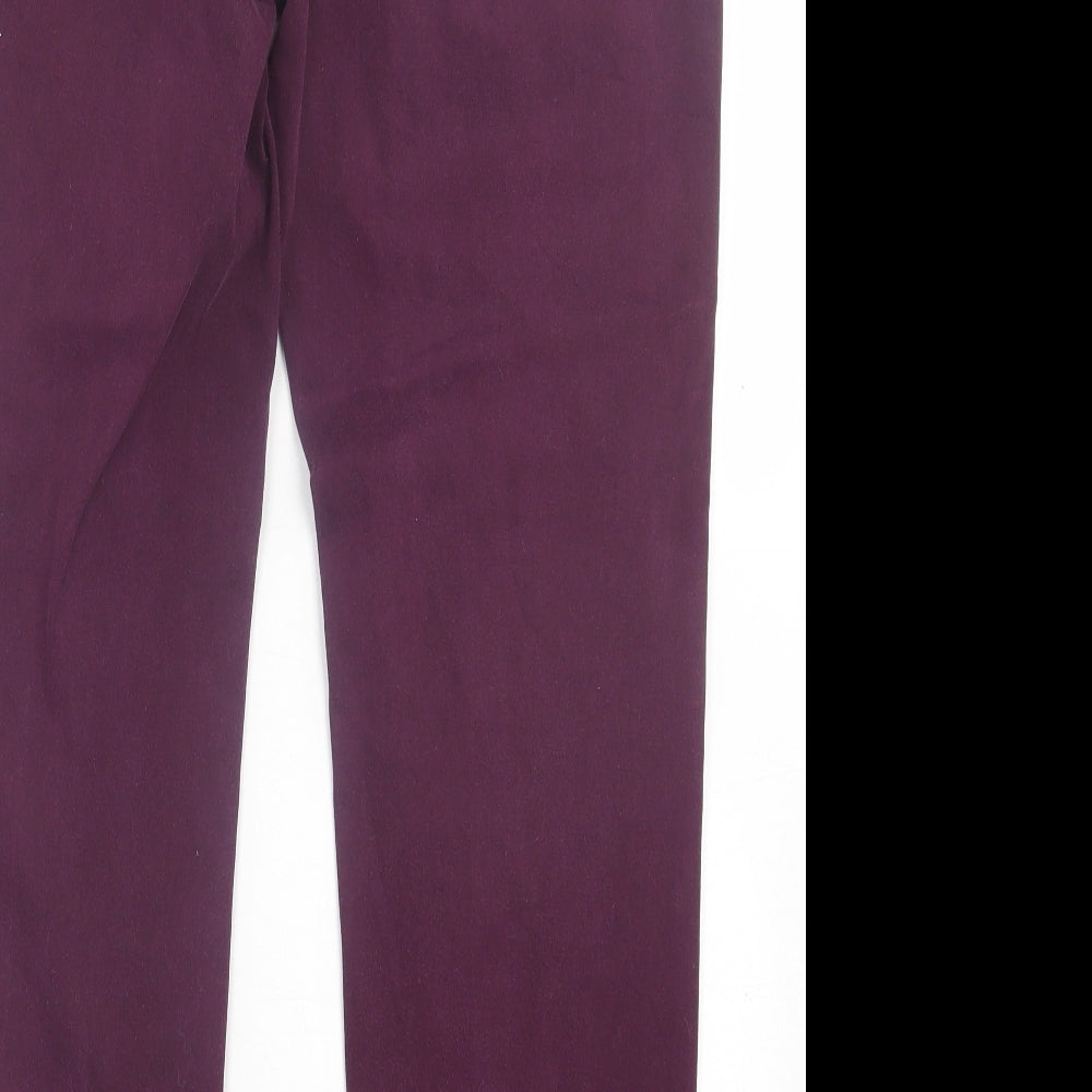 Bm Collection Womens Purple  Cotton Straight Jeans Size 14 L28 in Regular Button