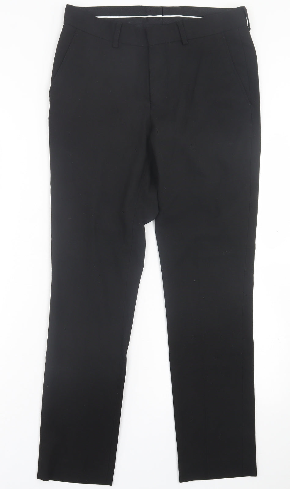 New Look Mens Black  Polyester Trousers  Size 30 L30 in Regular Hook & Eye