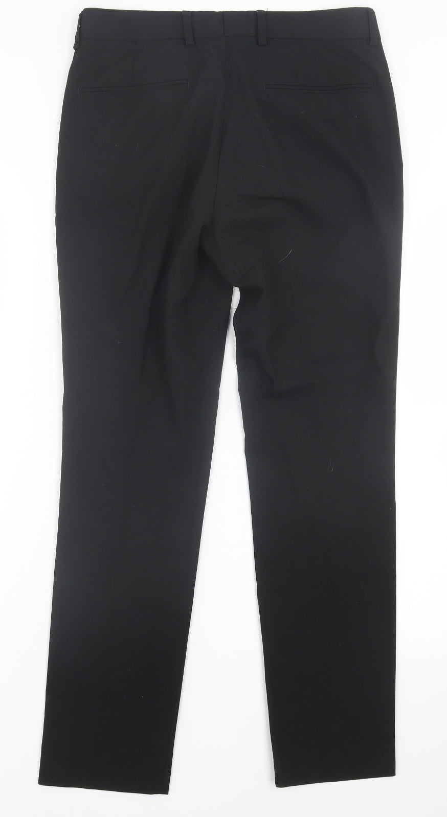 New Look Mens Black  Polyester Trousers  Size 30 L30 in Regular Hook & Eye