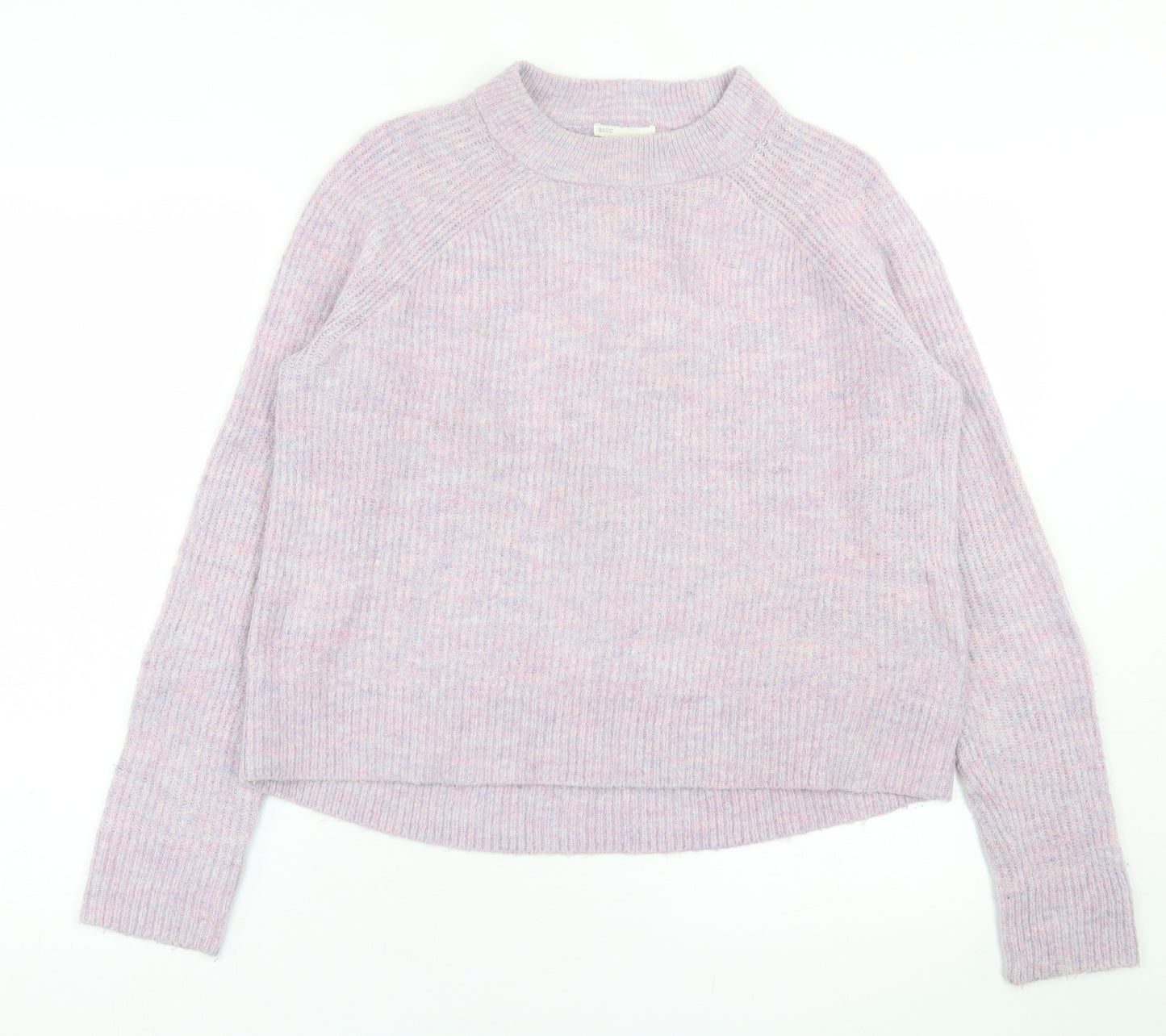 H&M Womens Purple Crew Neck  Acrylic Pullover Jumper Size M