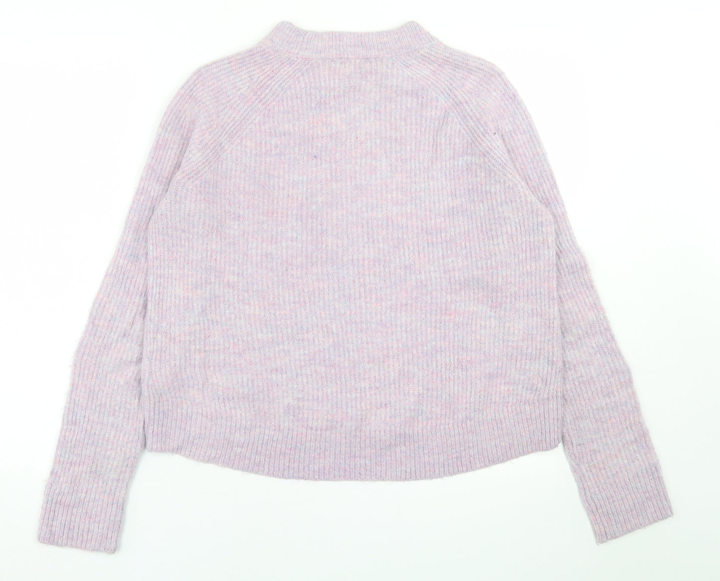 H&M Womens Purple Crew Neck  Acrylic Pullover Jumper Size M