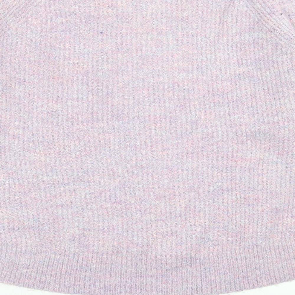 H&M Womens Purple Crew Neck  Acrylic Pullover Jumper Size M