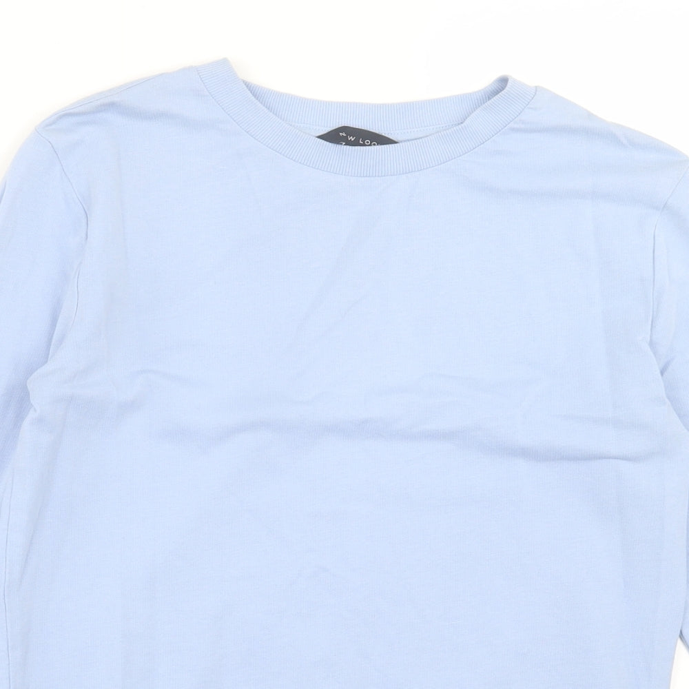 New Look Womens Blue  Cotton Pullover Sweatshirt Size 6  Pullover