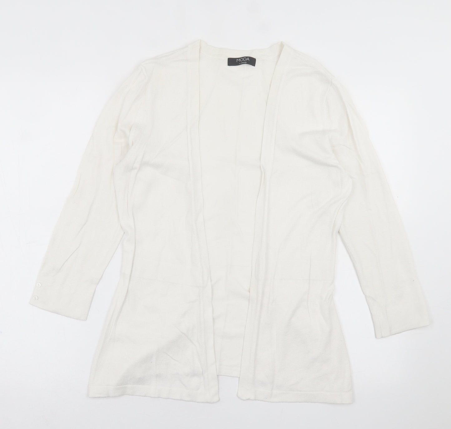 George Womens White V-Neck  Viscose Cardigan Jumper Size 12