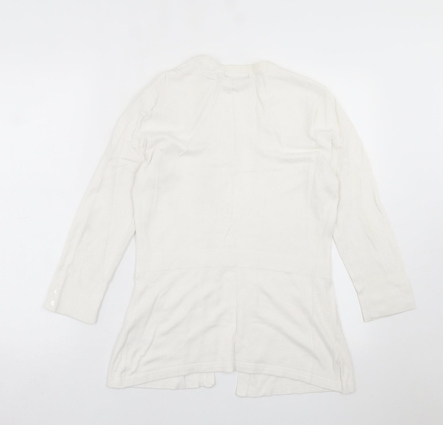 George Womens White V-Neck  Viscose Cardigan Jumper Size 12