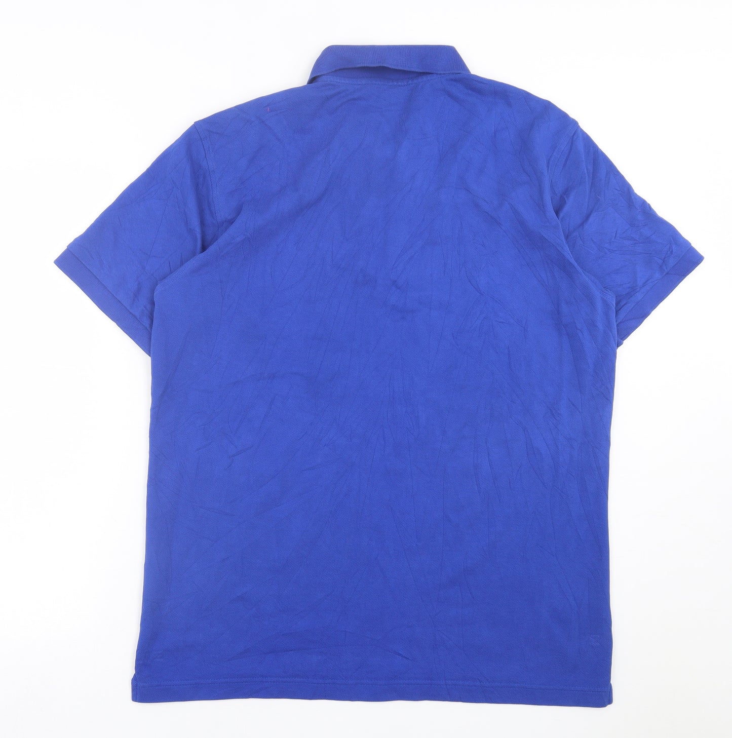 Uniqlo Mens Blue  Cotton  Polo Size L Collared Button