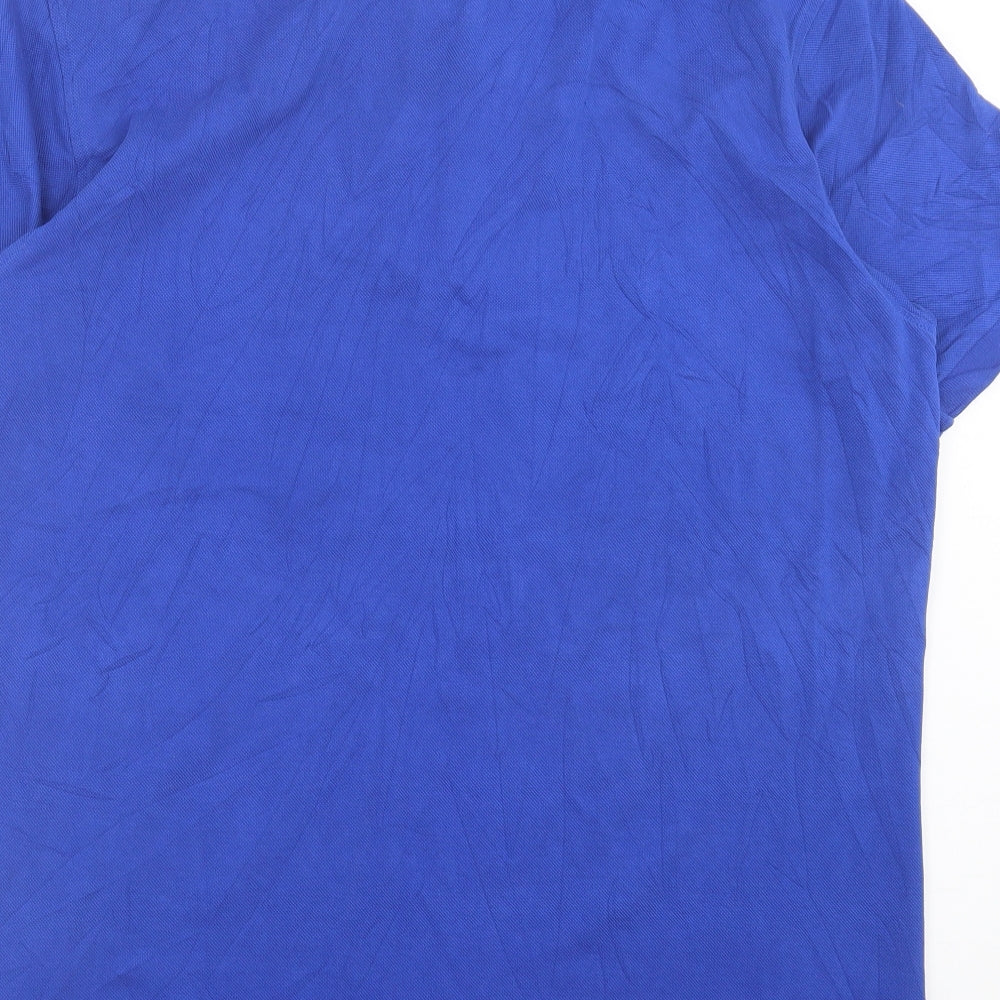 Uniqlo Mens Blue  Cotton  Polo Size L Collared Button