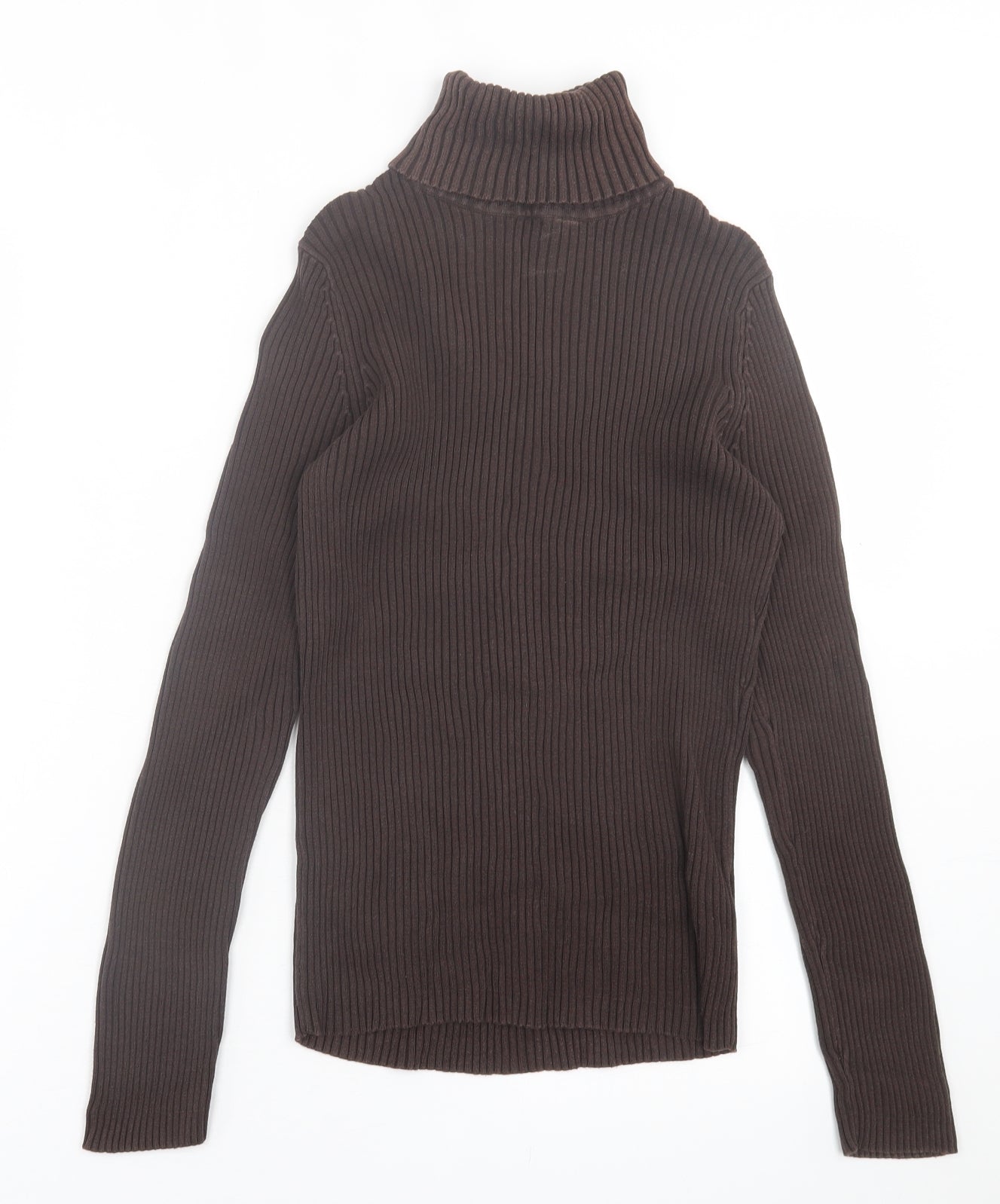 Casual Club Womens Brown Roll Neck  Cotton Pullover Jumper Size 12
