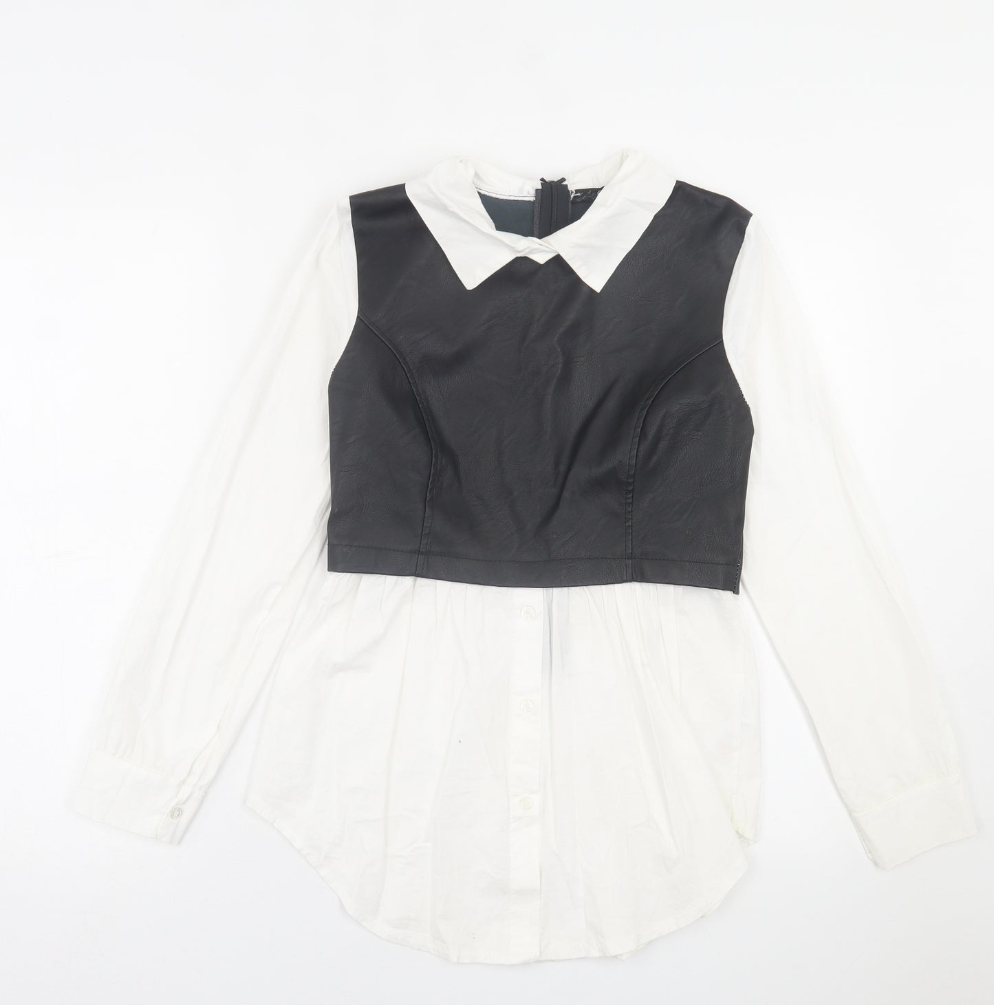 Quiz Womens White  Viscose Basic Blouse Size M Collared