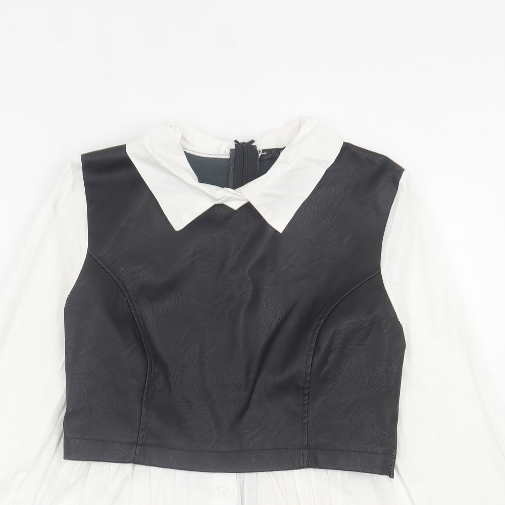 Quiz Womens White  Viscose Basic Blouse Size M Collared