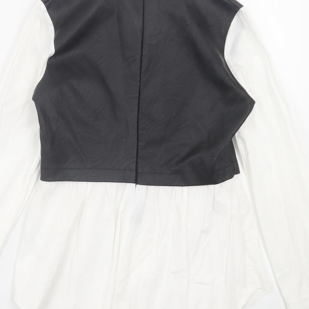 Quiz Womens White  Viscose Basic Blouse Size M Collared