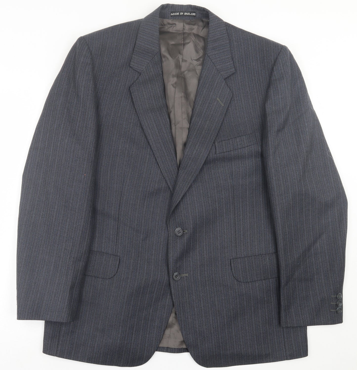 Dunn&Co Mens Blue Striped Wool Jacket Suit Jacket Size 44