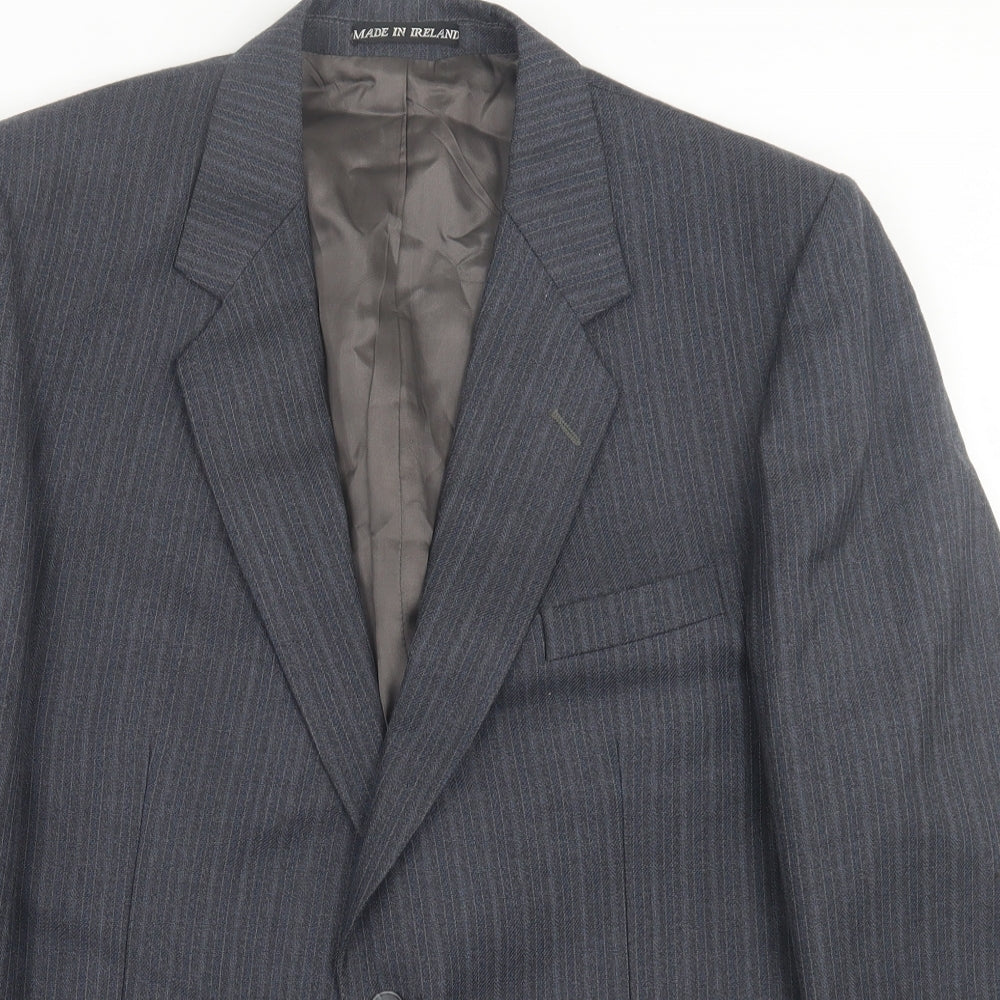 Dunn&Co Mens Blue Striped Wool Jacket Suit Jacket Size 44