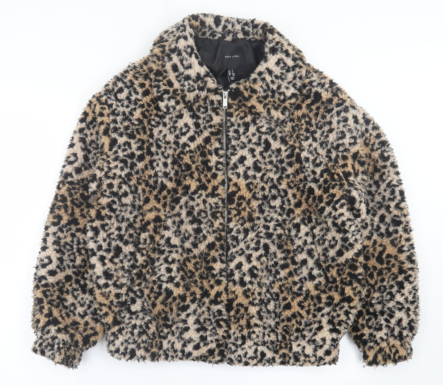 New Look Womens Brown Animal Print  Jacket  Size S  Zip
