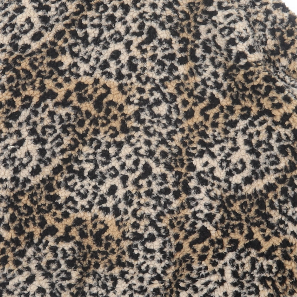 New Look Womens Brown Animal Print  Jacket  Size S  Zip