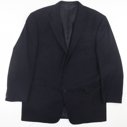 james fowler Mens Blue  Wool Jacket Suit Jacket Size 42