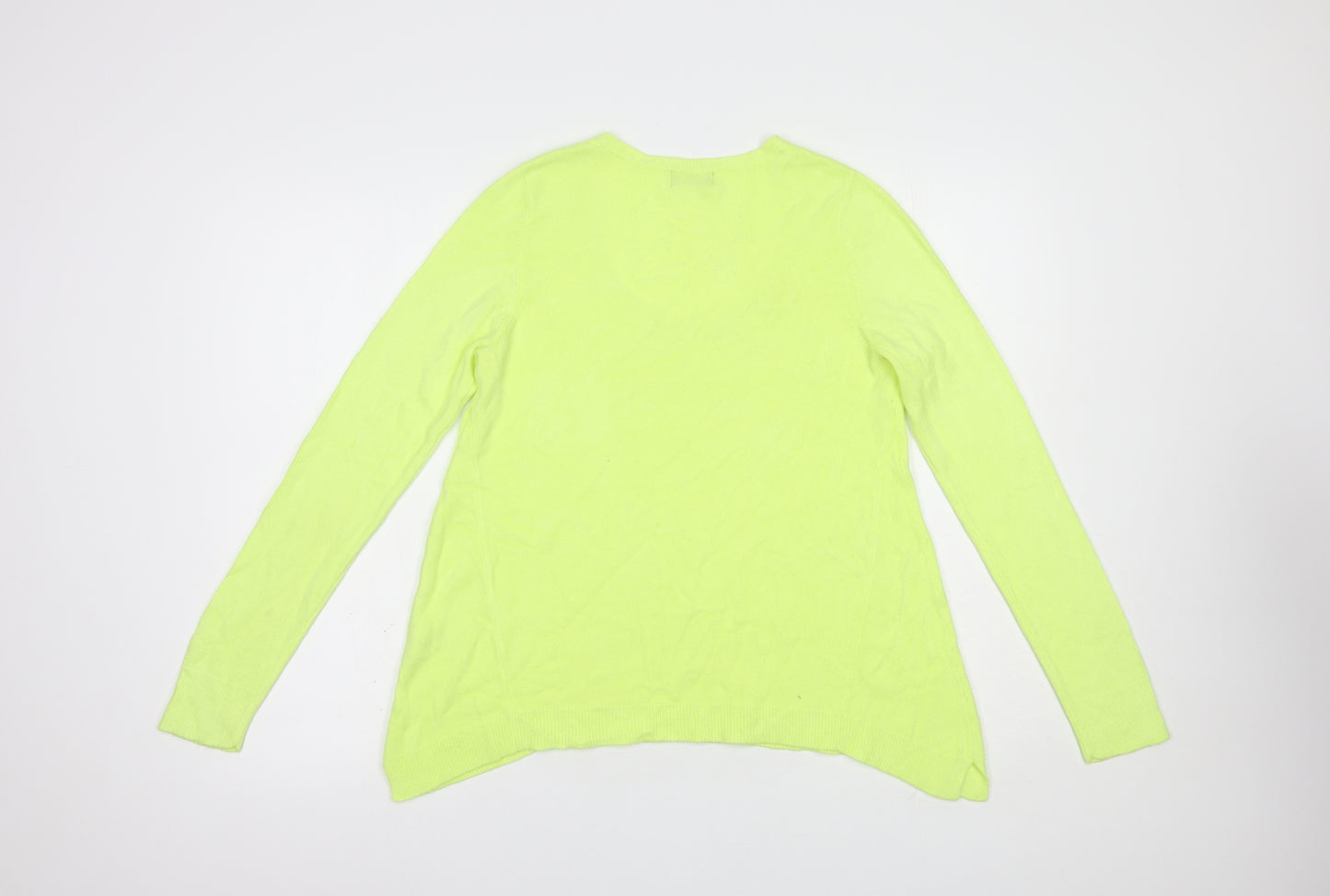 F&F Womens Yellow Scoop Neck  Acrylic Pullover Jumper Size 12