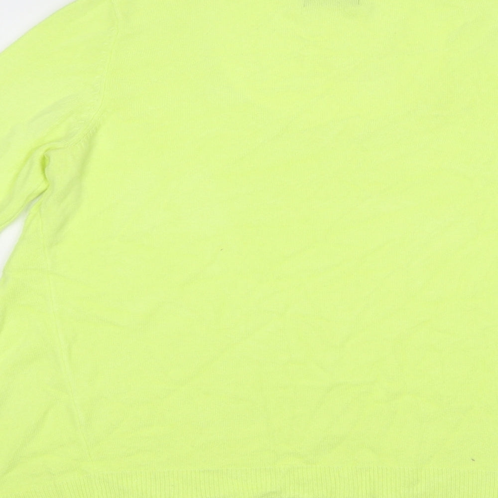 F&F Womens Yellow Scoop Neck  Acrylic Pullover Jumper Size 12