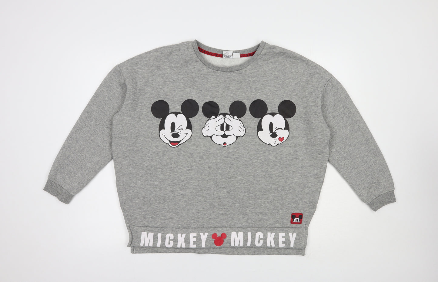 Primark Womens Grey  Polyester Pullover Sweatshirt Size 12  Pullover - Mickey Mouse