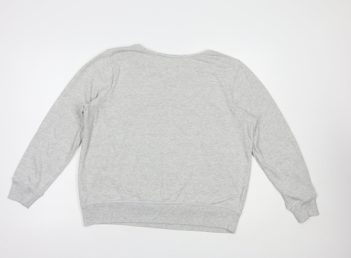 Marks and Spencer Womens Grey  Cotton Pullover Sweatshirt Size 16  Pullover - Feel Good