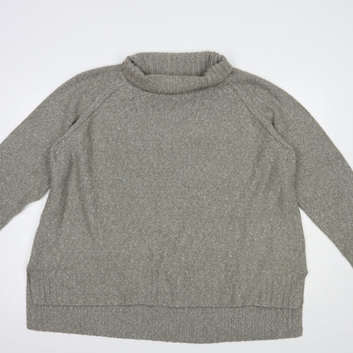H&M Womens Grey Roll Neck  Acrylic Pullover Jumper Size XL