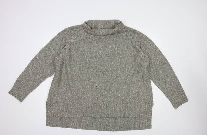 H&M Womens Grey Roll Neck Acrylic Pullover Jumper Size XL