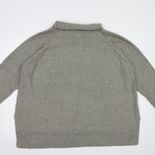 H&M Womens Grey Roll Neck  Acrylic Pullover Jumper Size XL