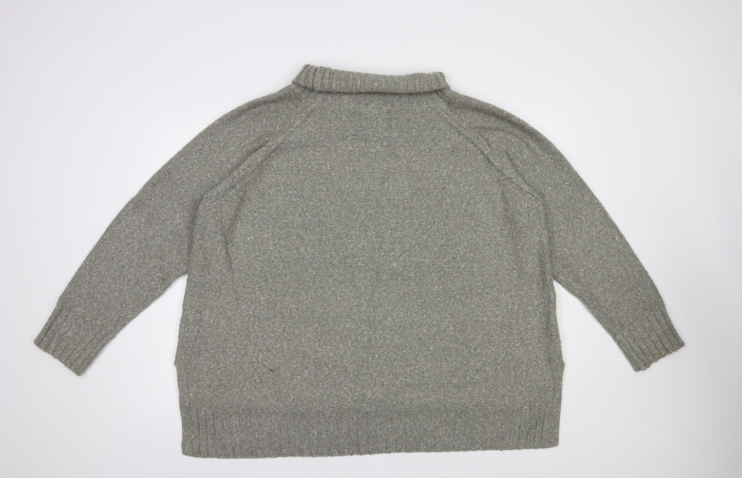 H&M Womens Grey Roll Neck  Acrylic Pullover Jumper Size XL