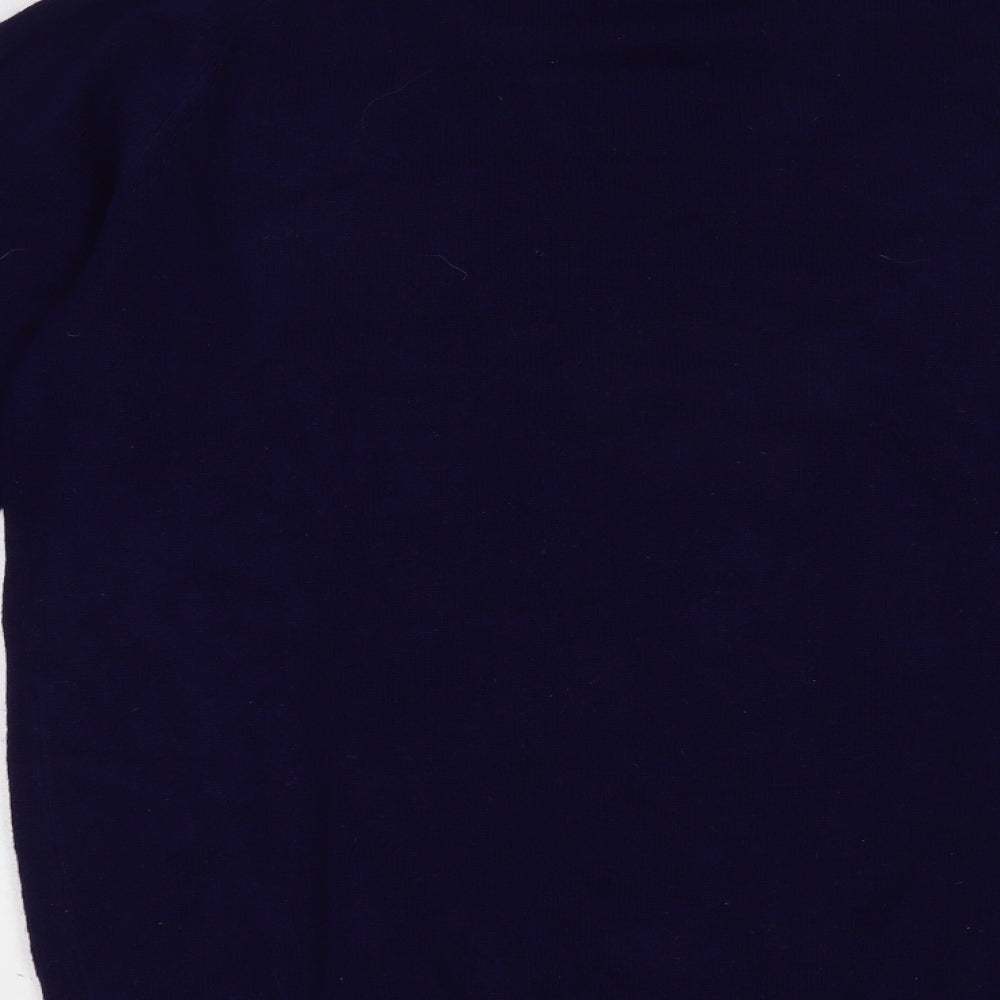 Hawick Knitwear Mens Blue V-Neck  Wool Pullover Jumper Size L