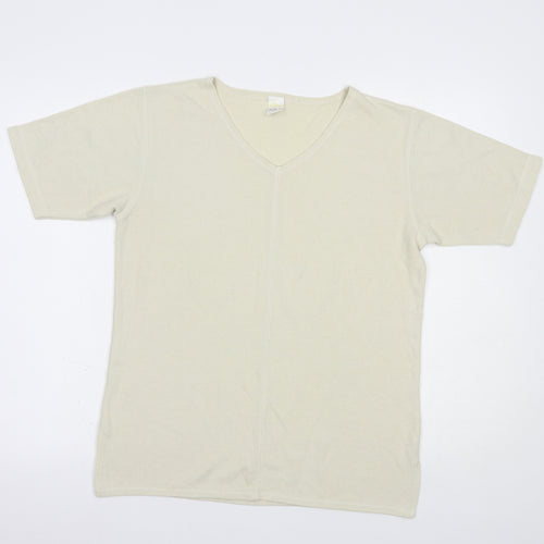 Etam Womens Beige V-Neck  Polyester Pullover Jumper Size 12