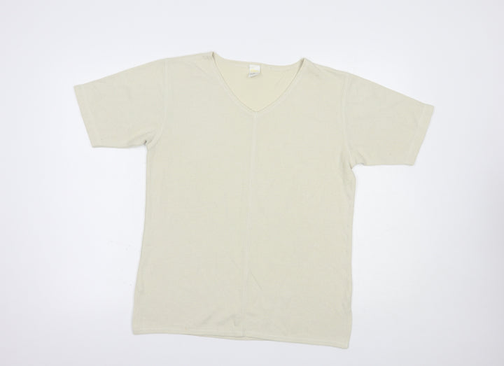 Etam Womens Beige V-Neck  Polyester Pullover Jumper Size 12