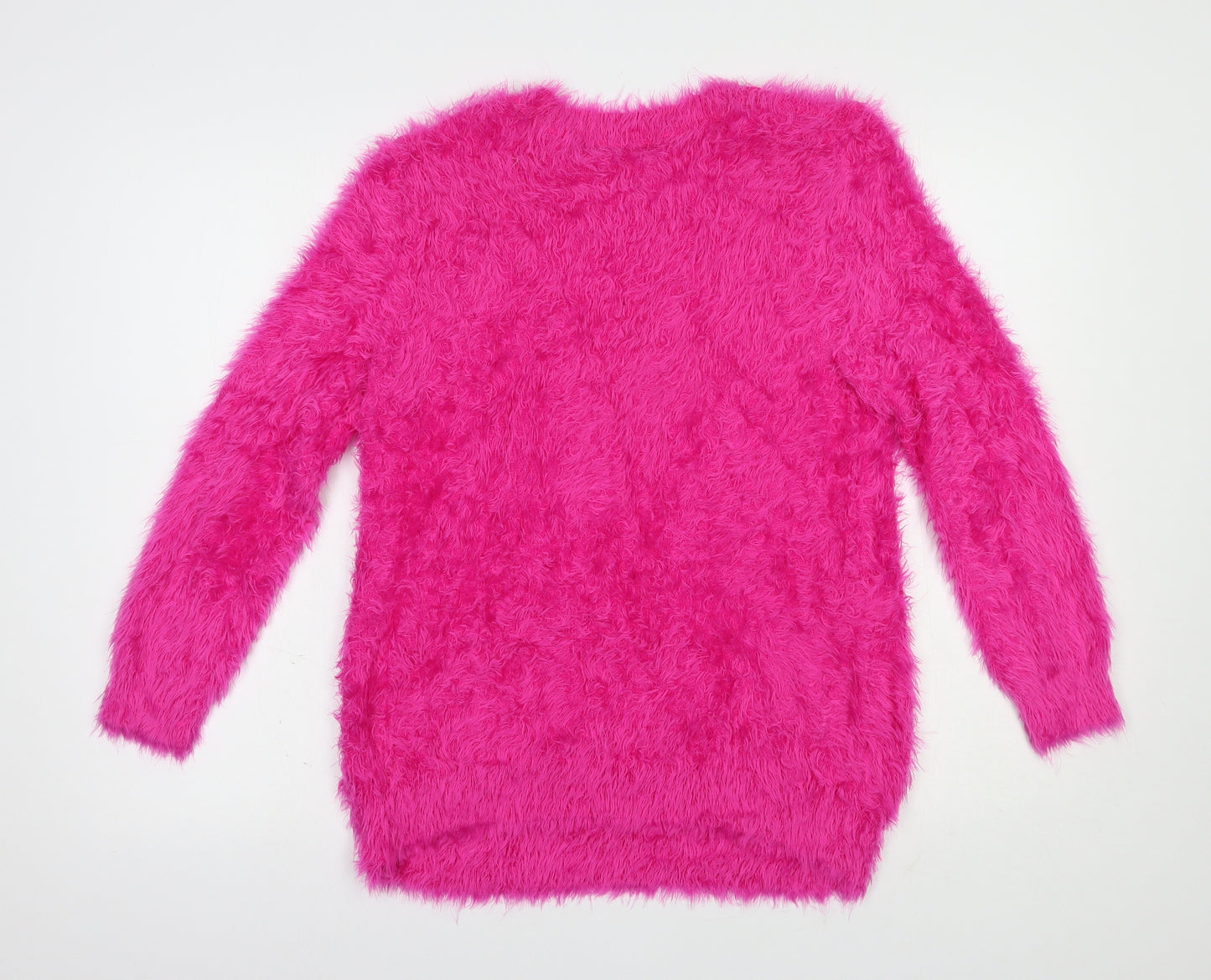 George Womens Pink Crew Neck  Polyamide Pullover Jumper Size 14