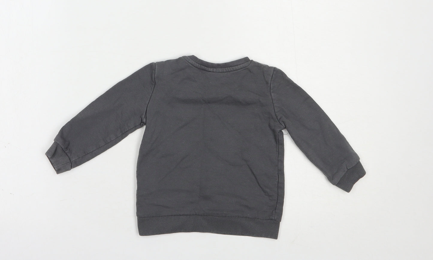 So Cute Baby Grey  Cotton Pullover Jumper Size 12-18 Months  Snap -  Bear