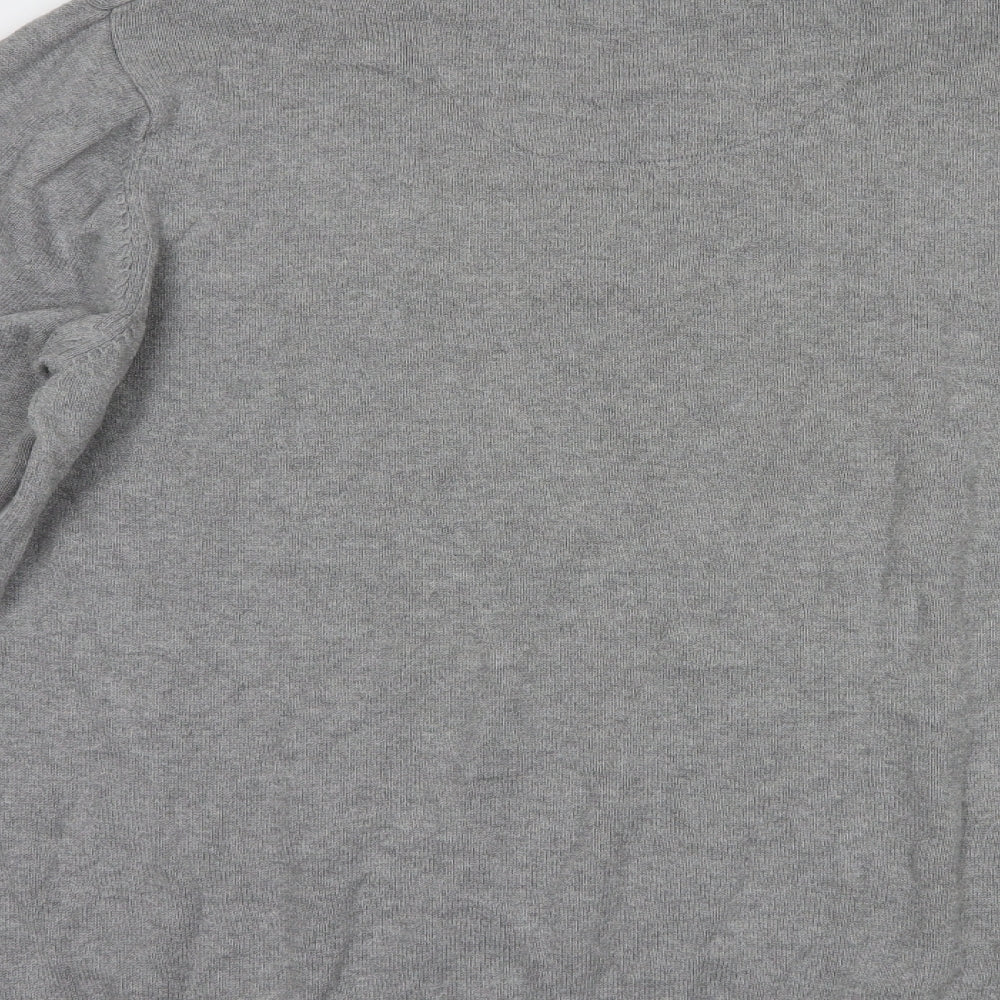 Blue Harbour Mens Grey High Neck  Cotton Pullover Jumper Size L