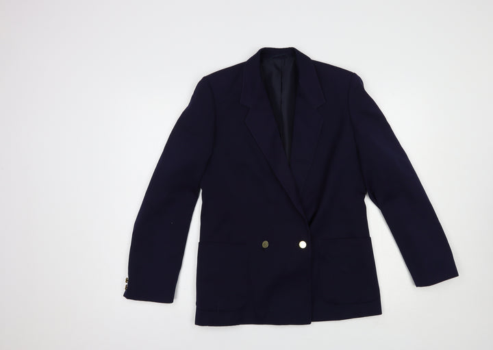 St Michael Womens Blue Jacket Blazer Size 10 Button