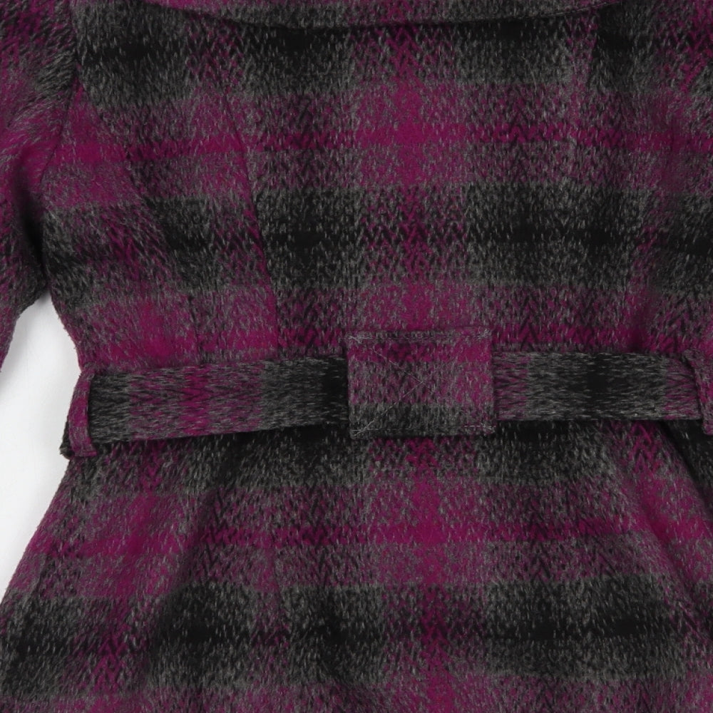 Per Una Womens Purple Plaid  Jacket  Size 8  Button