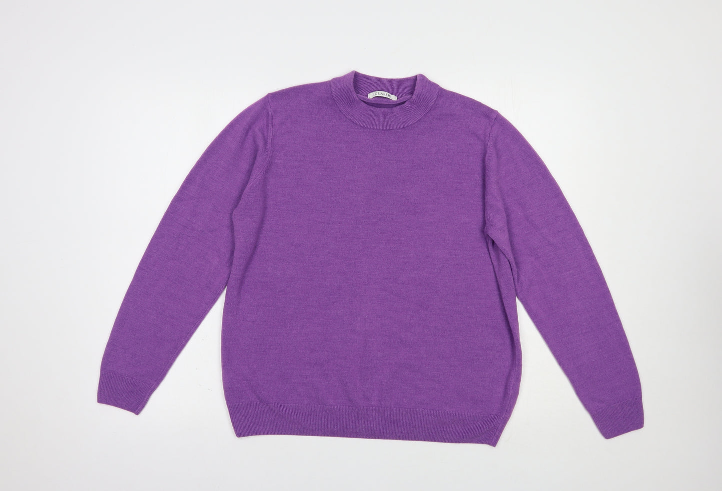 Marks and Spencer Womens Purple Crew Neck  Acrylic Pullover Jumper Size 18