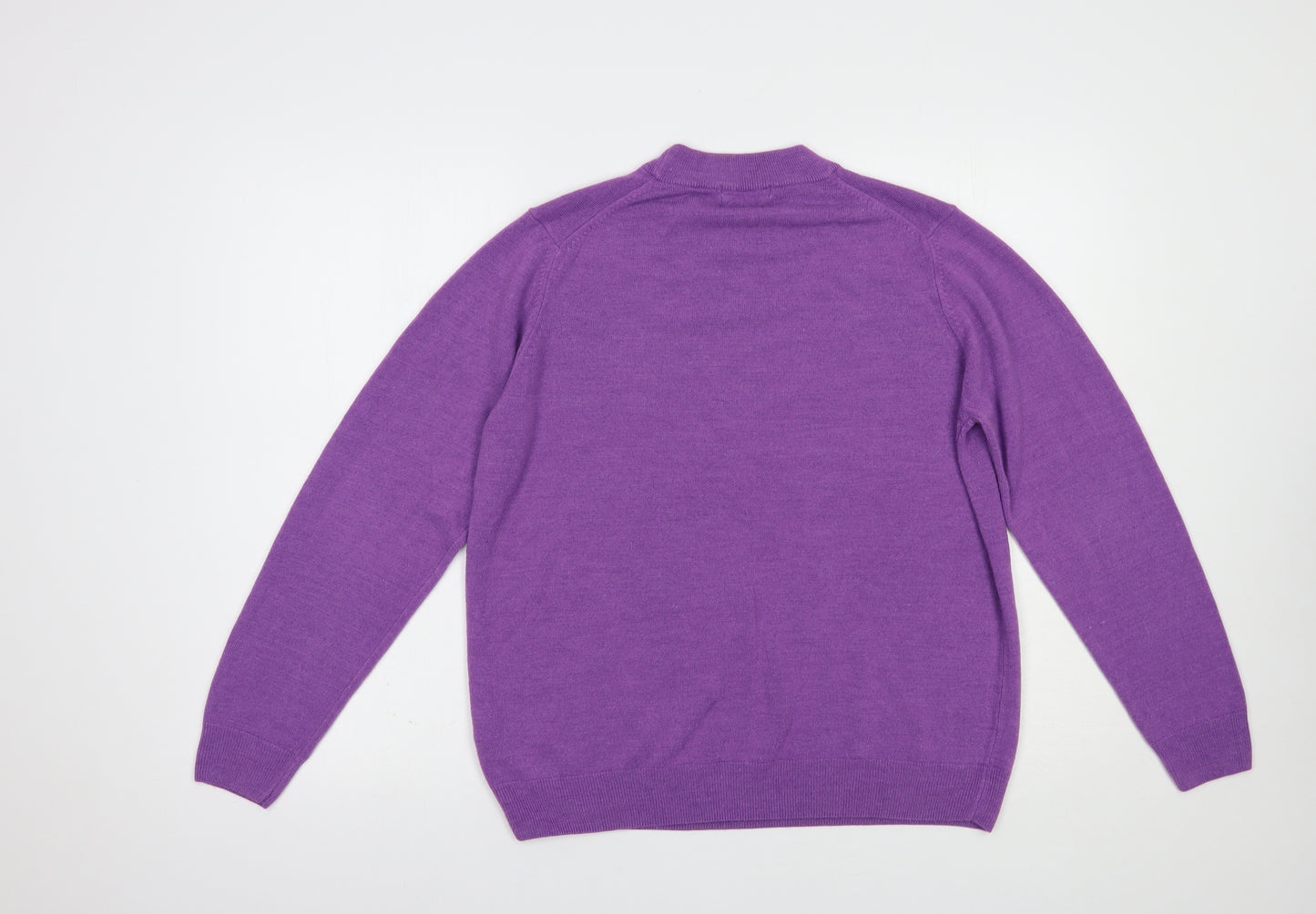 Marks and Spencer Womens Purple Crew Neck  Acrylic Pullover Jumper Size 18