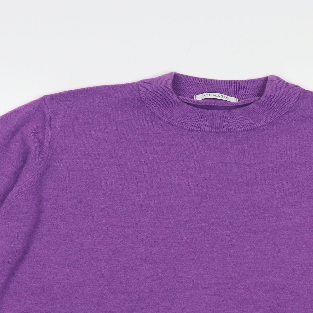Marks and Spencer Womens Purple Crew Neck  Acrylic Pullover Jumper Size 18