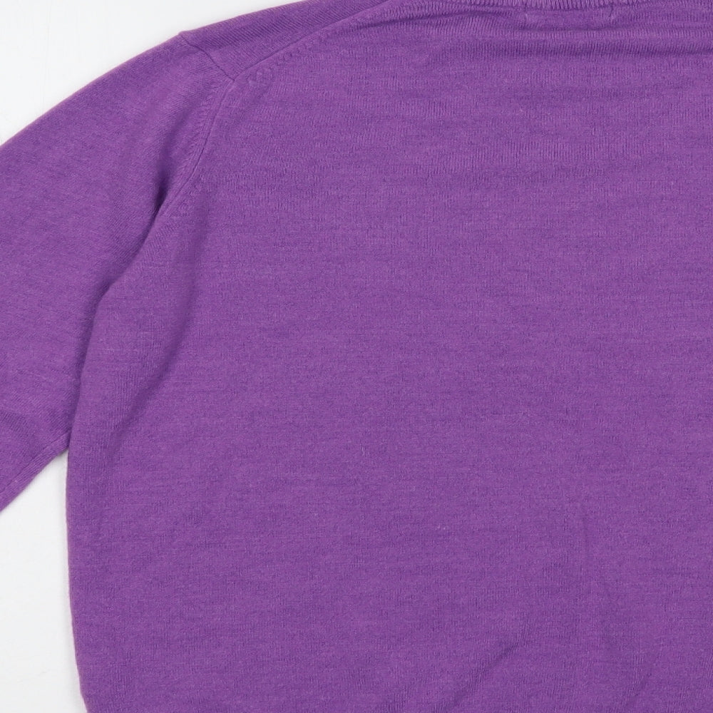 Marks and Spencer Womens Purple Crew Neck  Acrylic Pullover Jumper Size 18