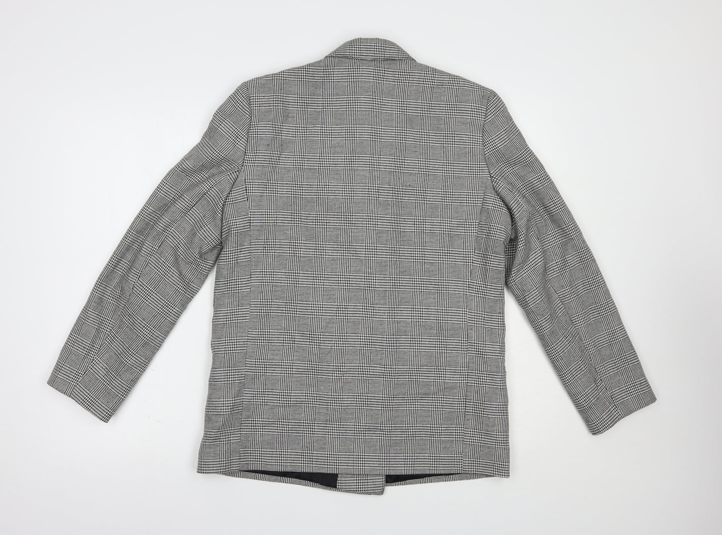 Debenhams Womens Grey Plaid  Jacket Blazer Size 10  Button