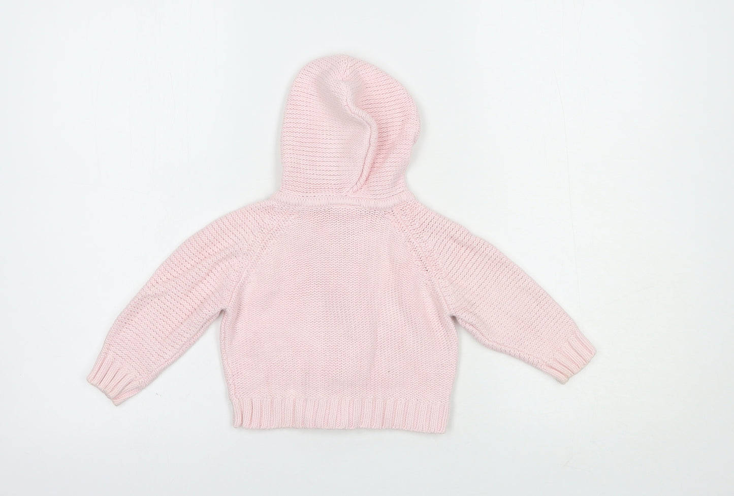 NEXT Baby Pink  Cotton Cardigan Jumper Size 9-12 Months  Zip